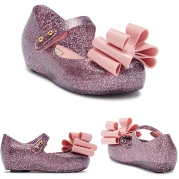 glitter bow shoes